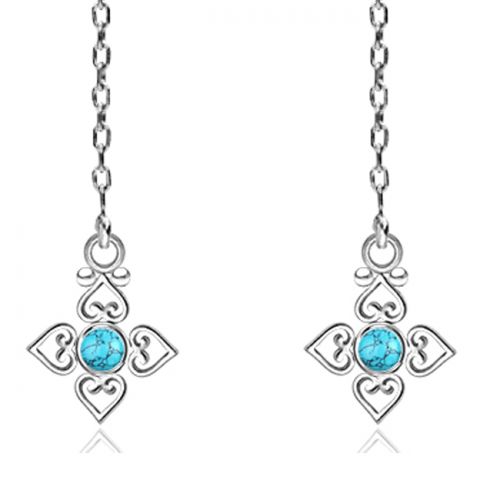 Ketjukorvakorut Teräs Steel Turquoise kuva2.
