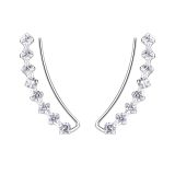 Kiipijä Korvakorut Hopea Curved Line Cubic Zirconia.