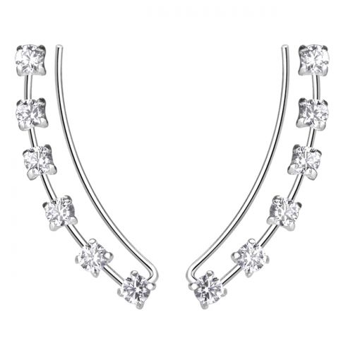 Kiipijä Korvakorut Hopea Line Cubic Zirconia.