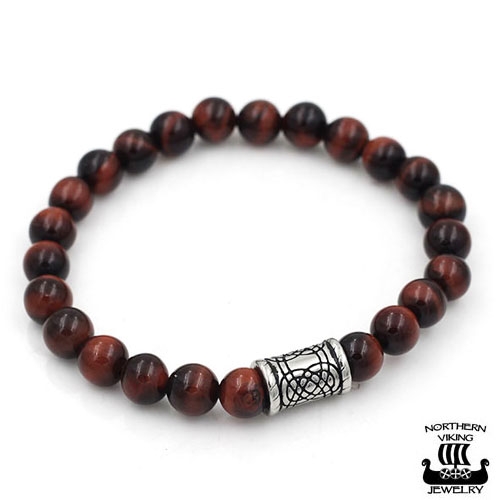 Rannekoru Northern Viking Jewelry Tiger Eye Knotwork