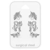 Korvakorupaketti 3 Paria Unicorn Stainless Steel.