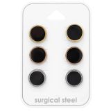 Korvakorut 3 paria 10mm Round Stainless Steel.