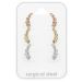 Korvakorut 3 paria Stainless Steel Leaf.
