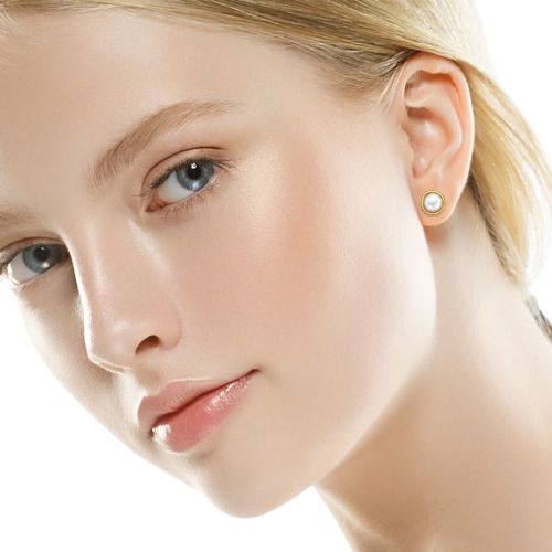 Korvakorut 7 mm Gold Imitation Pearl Fiiliskuva.