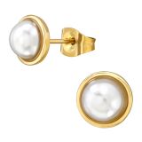 Korvakorut 7 mm Gold Imitation Pearl.