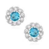 Korvakorut Hopea Earrings With Aqua Zirconia.