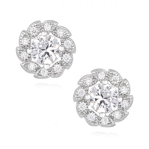 Korvakorut Hopea Earrings With White Zirconia.