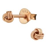Korvakorut Hopea Rosegold Silver Knot.
