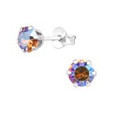 Korvakorut Hopea Round 5mm With Light Amethyst Crystals.