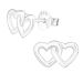 Sydän Korvakorut Hopea Double Heart