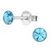 Korvakorut Hopea Silver Round 4mm Aqua.