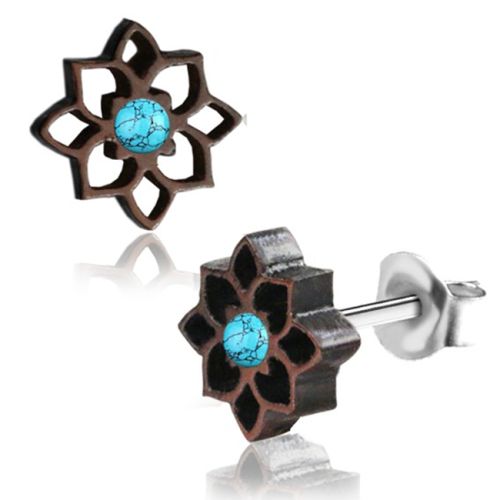 Korvakorut Narra Tribal Flower Turkoosi.