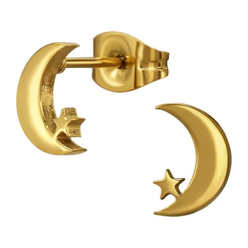 Korvakorut Teräs Moon with Star Gold.