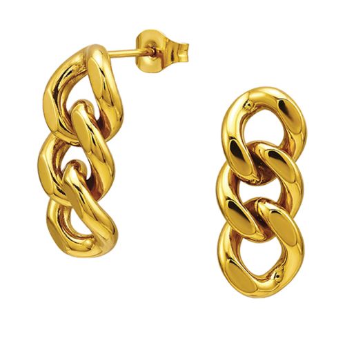 Korvakorut Teräs Gold Curb Link Drop.