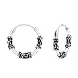 Korvarenkaat Hopea Bali 14 mm Triple Charm.