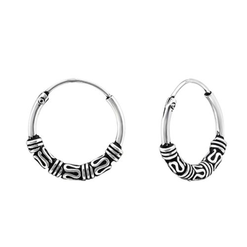 Korvarenkaat Hopea Bali 14 mm.