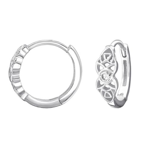 Korvarenkaat Hopea Celtic Hoops With Cubic Zirconia.