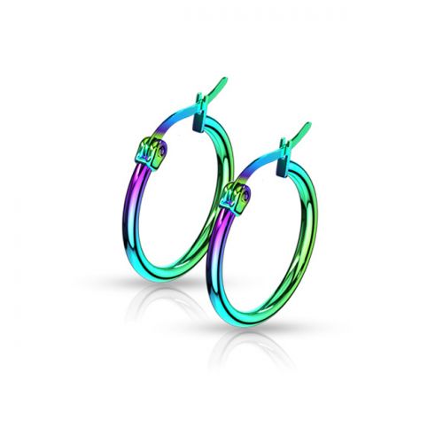 Korvarenkaat Rainbow Hoop Earrings 20 mm.