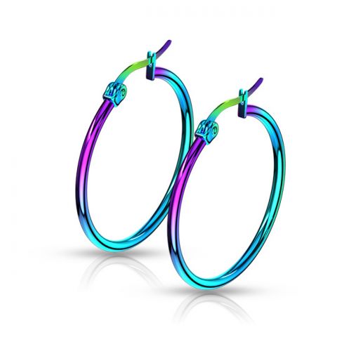 Korvarenkaat Rainbow Hoop Earrings 30 mm.
