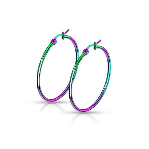 Korvarenkaat Rainbow Hoop Earrings 40 mm.