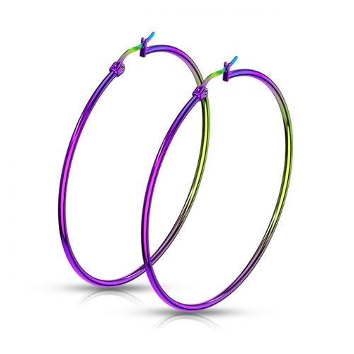 Korvarenkaat Rainbow Hoop Earrings 60 mm.