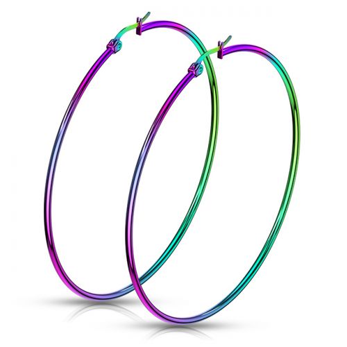 Korvarenkaat Rainbow Hoop Earrings 70 mm.