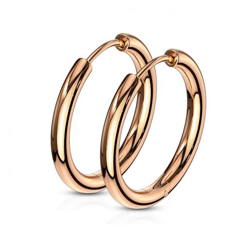 Korvarenkaat "Rosegold Seamless Hoop", useita eri kokoja