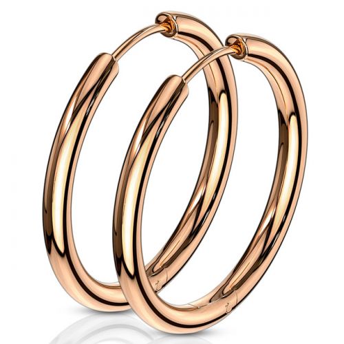 Korvarenkaat "Rosegold Seamless Hoop", useita eri kokoja