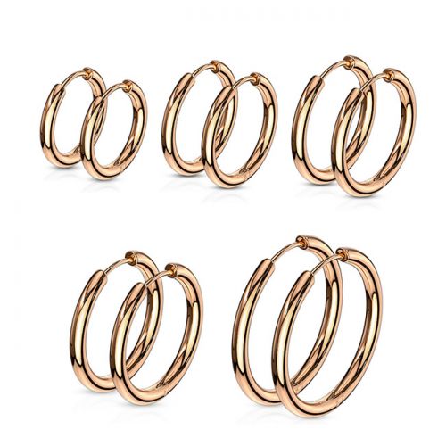 Korvarenkaat "Rosegold Seamless Hoop", useita eri kokoja