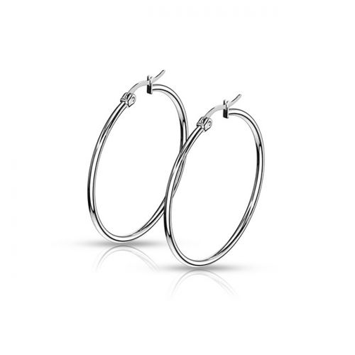 Korvarenkaat Steel Hoop Earrings 40 mm.