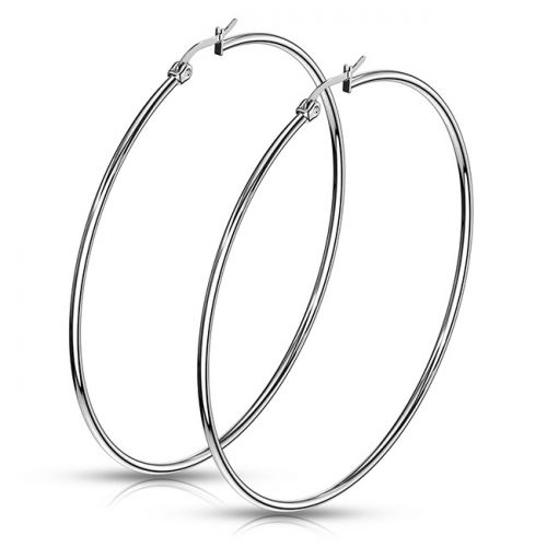 Korvarenkaat Steel Hoop Earrings 70 mm.