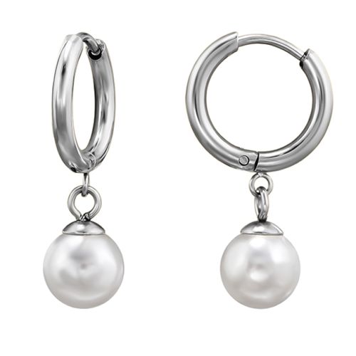 korvarenkaat Teräs 8mm Imitation Pearl.