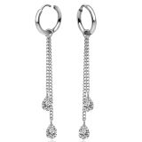 korvarenkaat Teräs Crystal Drop Charm Hoop.