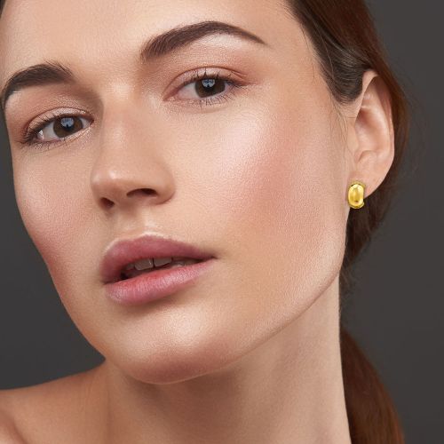 Korvarenkaat Teräs Gold 7mm Wide Half Hoop Fiiliskuva.
