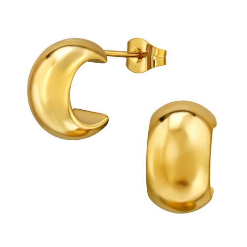 Korvarenkaat Teräs Gold 7mm Wide Half Hoop.