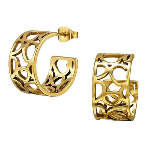 korvarenkaat Teräs Half Hoop Gold Heart.
