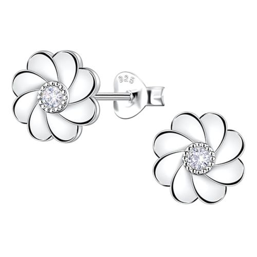 Kukka Korvakorut Hopea Cubic Zirconia Blossom.