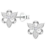 Kukka Korvakorut Hopea Cubic Zirconia Crystal Bloom.