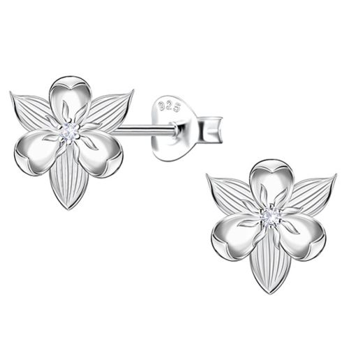 Kukka Korvakorut Hopea Cubic Zirconia Crystal Bloom.