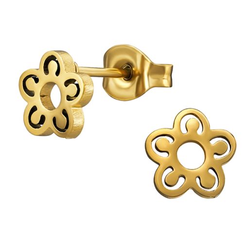 Kukka Korvakorut Teräs Kulta.