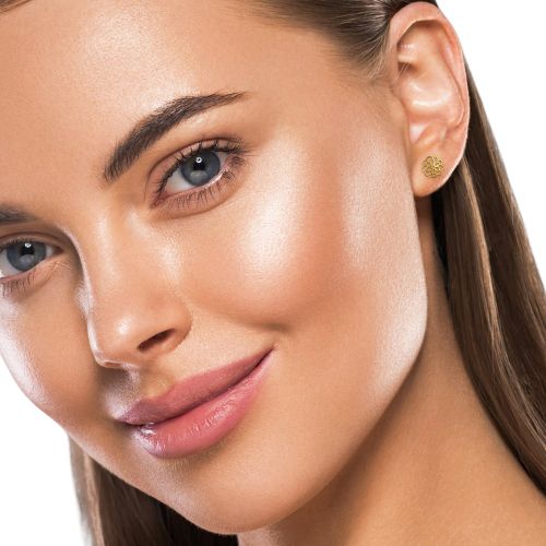 Kukka Korvakorut Teräs Two Layer Gold Fiiliskuva.