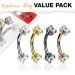 Kulmakoru 4 Kpl Prong Set Clear CZ Internally Threaded.