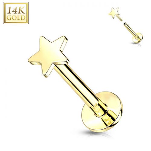 Huulikoru Kulta 14K "Flat Star Top"