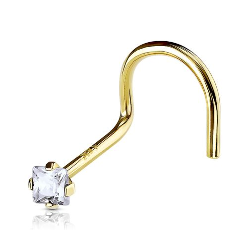 Nenäkoru Kulta 14K "Square 2mm Prong Set"