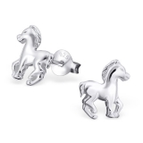 Hopeiset Lasten Korvakorut "Silver Horse Ear Studs"