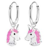 Lasten Korvakorut Hopea Charm Hoop Glitter Unicorn.