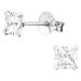 Lasten Korvakorut Hopea Square 4mm Cubic Zirconia. Väri: Kirkas.