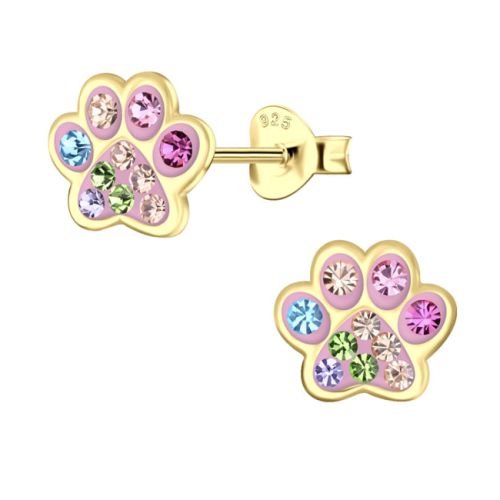 Lasten Korvakorut Hopea Tassu Gold Rainbow.