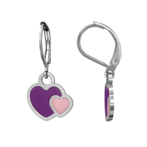 Lasten Korvakorut Lever Back Double Heart.