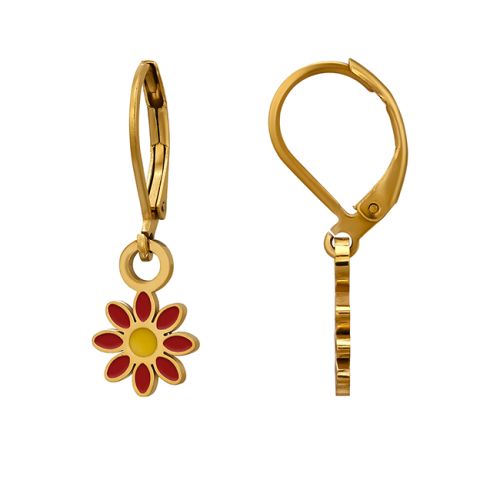 Lasten Korvakorut Lever Back Gold Flower.